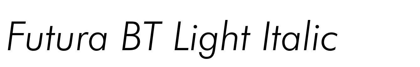Futura BT Light Italic